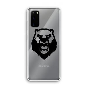 CaseCompany Angry Bear (black): Samsung Galaxy S20 Transparant Hoesje