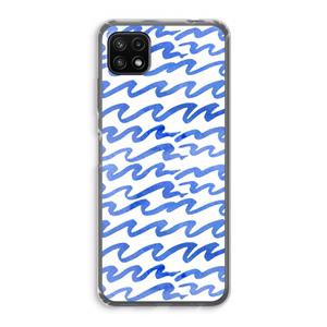 CaseCompany Blauwe golven: Samsung Galaxy A22 5G Transparant Hoesje