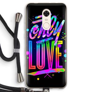 CaseCompany Only Love: Xiaomi Redmi 5 Transparant Hoesje met koord
