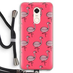 CaseCompany Flamingo: Xiaomi Redmi 5 Transparant Hoesje met koord