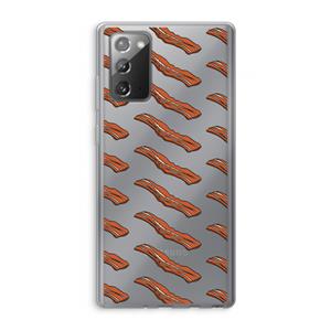 CaseCompany Bacon to my eggs #2: Samsung Galaxy Note 20 / Note 20 5G Transparant Hoesje