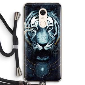 CaseCompany Darkness Tiger: Xiaomi Redmi 5 Transparant Hoesje met koord