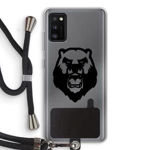 CaseCompany Angry Bear (black): Samsung Galaxy A41 Transparant Hoesje met koord