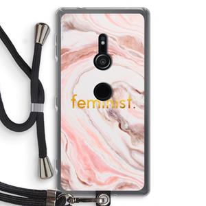 CaseCompany Feminist: Sony Xperia XZ2 Transparant Hoesje met koord