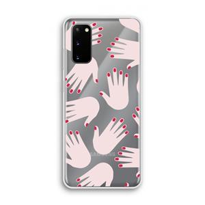 CaseCompany Hands pink: Samsung Galaxy S20 Transparant Hoesje
