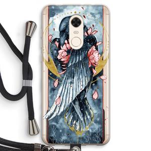 CaseCompany Golden Raven: Xiaomi Redmi 5 Transparant Hoesje met koord