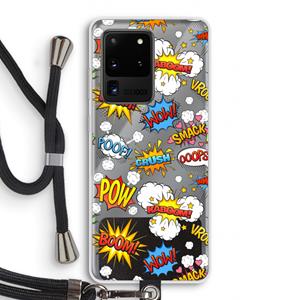 CaseCompany Pow Smack: Samsung Galaxy S20 Ultra Transparant Hoesje met koord