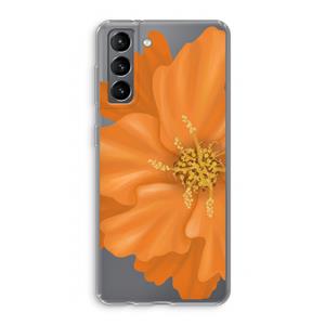 CaseCompany Orange Ellila flower: Samsung Galaxy S21 Transparant Hoesje
