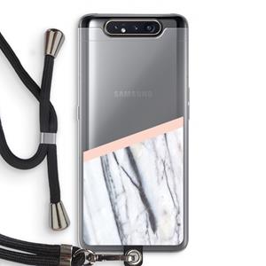 CaseCompany A touch of peach: Samsung Galaxy A80 Transparant Hoesje met koord