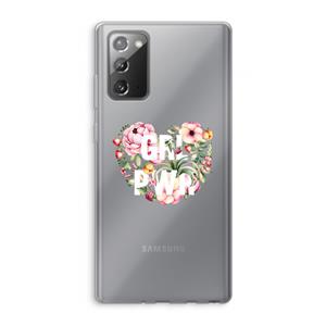 CaseCompany GRL PWR Flower: Samsung Galaxy Note 20 / Note 20 5G Transparant Hoesje