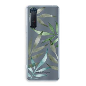 CaseCompany Tropical watercolor leaves: Sony Xperia 5 II Transparant Hoesje