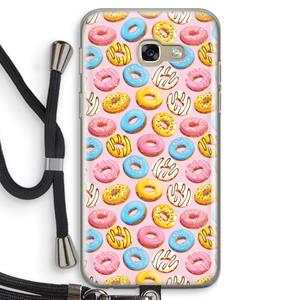 CaseCompany Pink donuts: Samsung Galaxy A5 (2017) Transparant Hoesje met koord