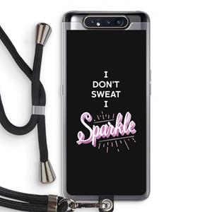 CaseCompany Sparkle quote: Samsung Galaxy A80 Transparant Hoesje met koord