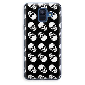 CaseCompany Musketon Skulls: Samsung Galaxy A6 (2018) Transparant Hoesje