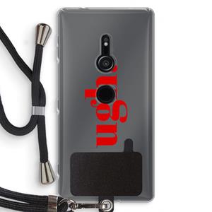 CaseCompany Ugh: Sony Xperia XZ2 Transparant Hoesje met koord