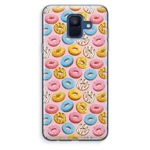 CaseCompany Pink donuts: Samsung Galaxy A6 (2018) Transparant Hoesje