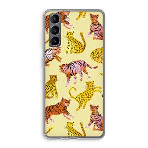 CaseCompany Cute Tigers and Leopards: Samsung Galaxy S21 Transparant Hoesje