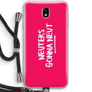 CaseCompany Neuters (roze): Samsung Galaxy J7 (2017) Transparant Hoesje met koord