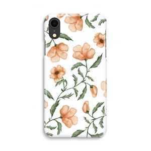 CaseCompany Peachy flowers: iPhone XR Volledig Geprint Hoesje
