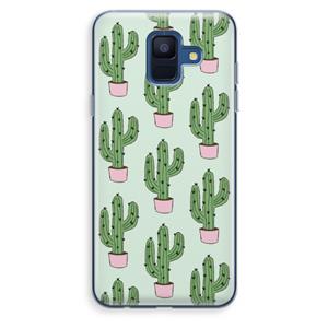 CaseCompany Cactus Lover: Samsung Galaxy A6 (2018) Transparant Hoesje