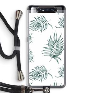 CaseCompany Simple leaves: Samsung Galaxy A80 Transparant Hoesje met koord