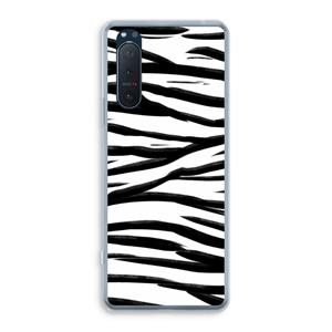 CaseCompany Zebra pattern: Sony Xperia 5 II Transparant Hoesje
