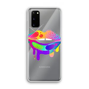 CaseCompany Lip Palette: Samsung Galaxy S20 Transparant Hoesje