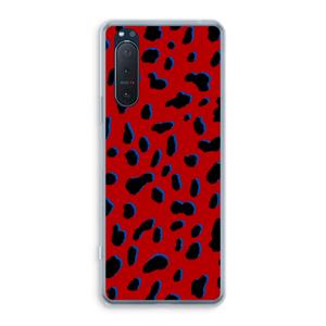 CaseCompany Red Leopard: Sony Xperia 5 II Transparant Hoesje