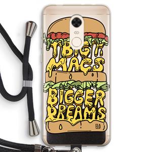 CaseCompany Big Macs Bigger Dreams: Xiaomi Redmi 5 Transparant Hoesje met koord