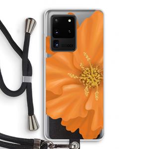 CaseCompany Orange Ellila flower: Samsung Galaxy S20 Ultra Transparant Hoesje met koord