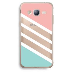 CaseCompany Strepen pastel: Samsung Galaxy J3 (2016) Transparant Hoesje