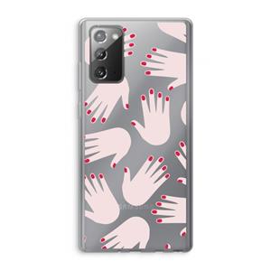 CaseCompany Hands pink: Samsung Galaxy Note 20 / Note 20 5G Transparant Hoesje