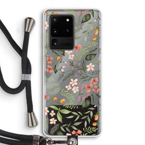 CaseCompany Sweet little flowers: Samsung Galaxy S20 Ultra Transparant Hoesje met koord