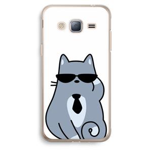 CaseCompany Cool cat: Samsung Galaxy J3 (2016) Transparant Hoesje
