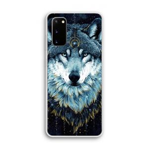 CaseCompany Darkness Wolf: Samsung Galaxy S20 Transparant Hoesje