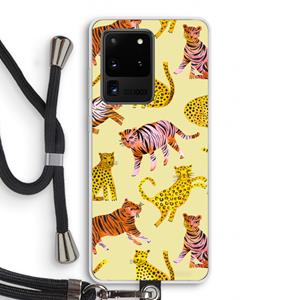 CaseCompany Cute Tigers and Leopards: Samsung Galaxy S20 Ultra Transparant Hoesje met koord