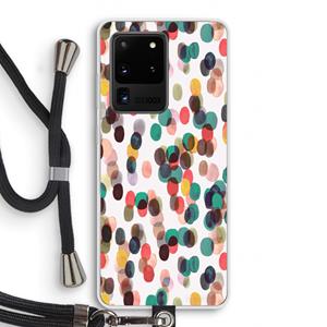 CaseCompany Tropical Dots: Samsung Galaxy S20 Ultra Transparant Hoesje met koord