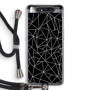 CaseCompany Geometrische lijnen wit: Samsung Galaxy A80 Transparant Hoesje met koord