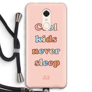 CaseCompany Cool Kids Never Sleep: Xiaomi Redmi 5 Transparant Hoesje met koord