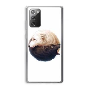 CaseCompany Yin Yang Wolves: Samsung Galaxy Note 20 / Note 20 5G Transparant Hoesje