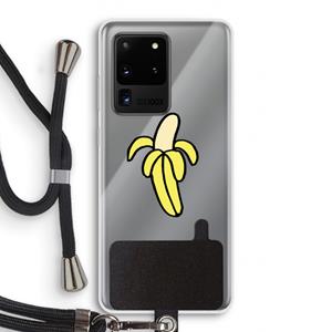 CaseCompany Banana: Samsung Galaxy S20 Ultra Transparant Hoesje met koord