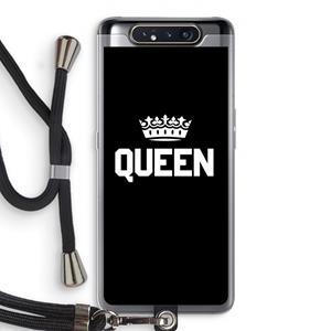 CaseCompany Queen zwart: Samsung Galaxy A80 Transparant Hoesje met koord