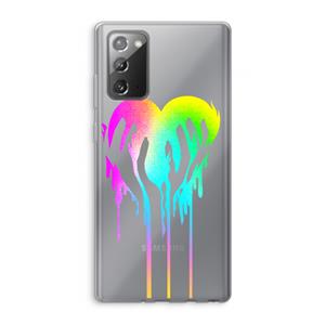 CaseCompany Hold My Heart: Samsung Galaxy Note 20 / Note 20 5G Transparant Hoesje