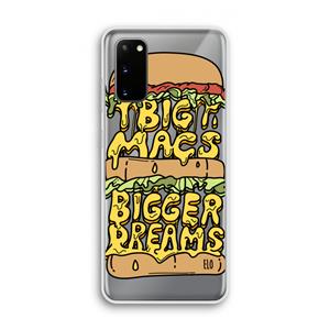 CaseCompany Big Macs Bigger Dreams: Samsung Galaxy S20 Transparant Hoesje