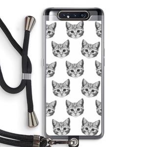 CaseCompany Kitten: Samsung Galaxy A80 Transparant Hoesje met koord
