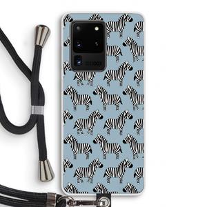 CaseCompany Zebra: Samsung Galaxy S20 Ultra Transparant Hoesje met koord