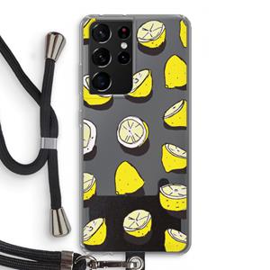 CaseCompany When Life Gives You Lemons...: Samsung Galaxy S21 Ultra Transparant Hoesje met koord