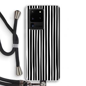 CaseCompany Stripes: Samsung Galaxy S20 Ultra Transparant Hoesje met koord