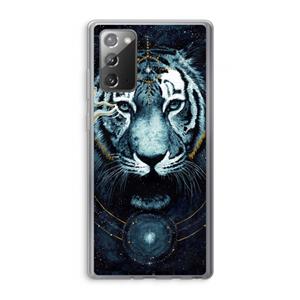 CaseCompany Darkness Tiger: Samsung Galaxy Note 20 / Note 20 5G Transparant Hoesje