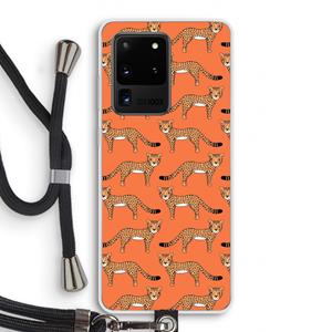 CaseCompany Cheetah: Samsung Galaxy S20 Ultra Transparant Hoesje met koord